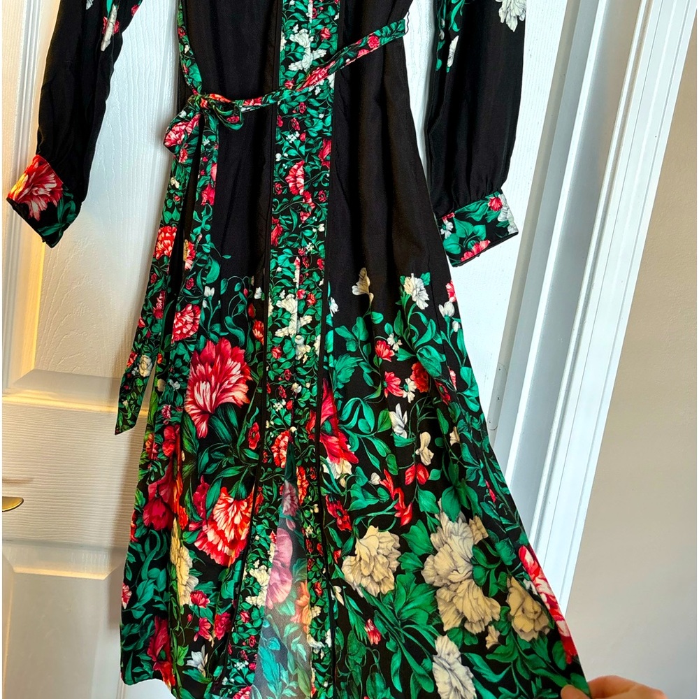 Black floral Anthropologie maxi dress